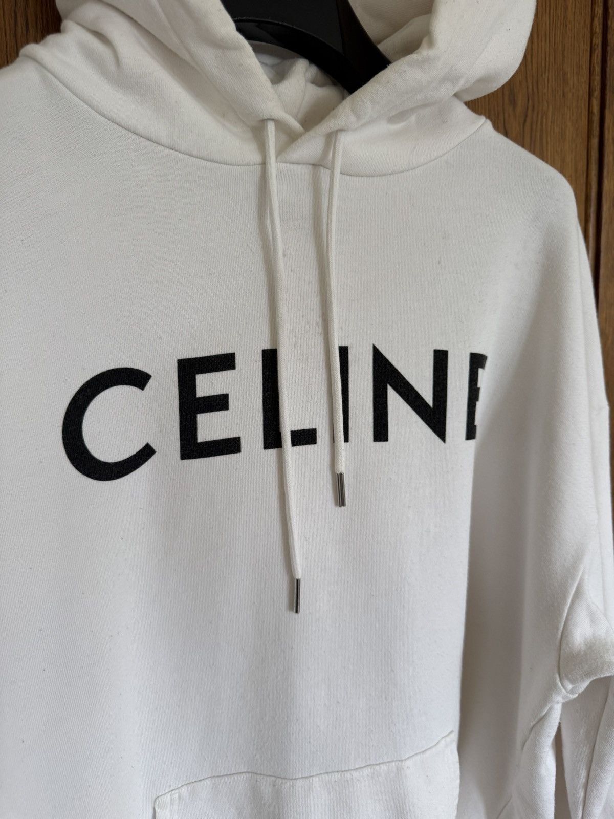 Celine Celine white black logo hoodie Hedi Slimane grail XL Size US XL / EU 56 / 4 - 11 Thumbnail