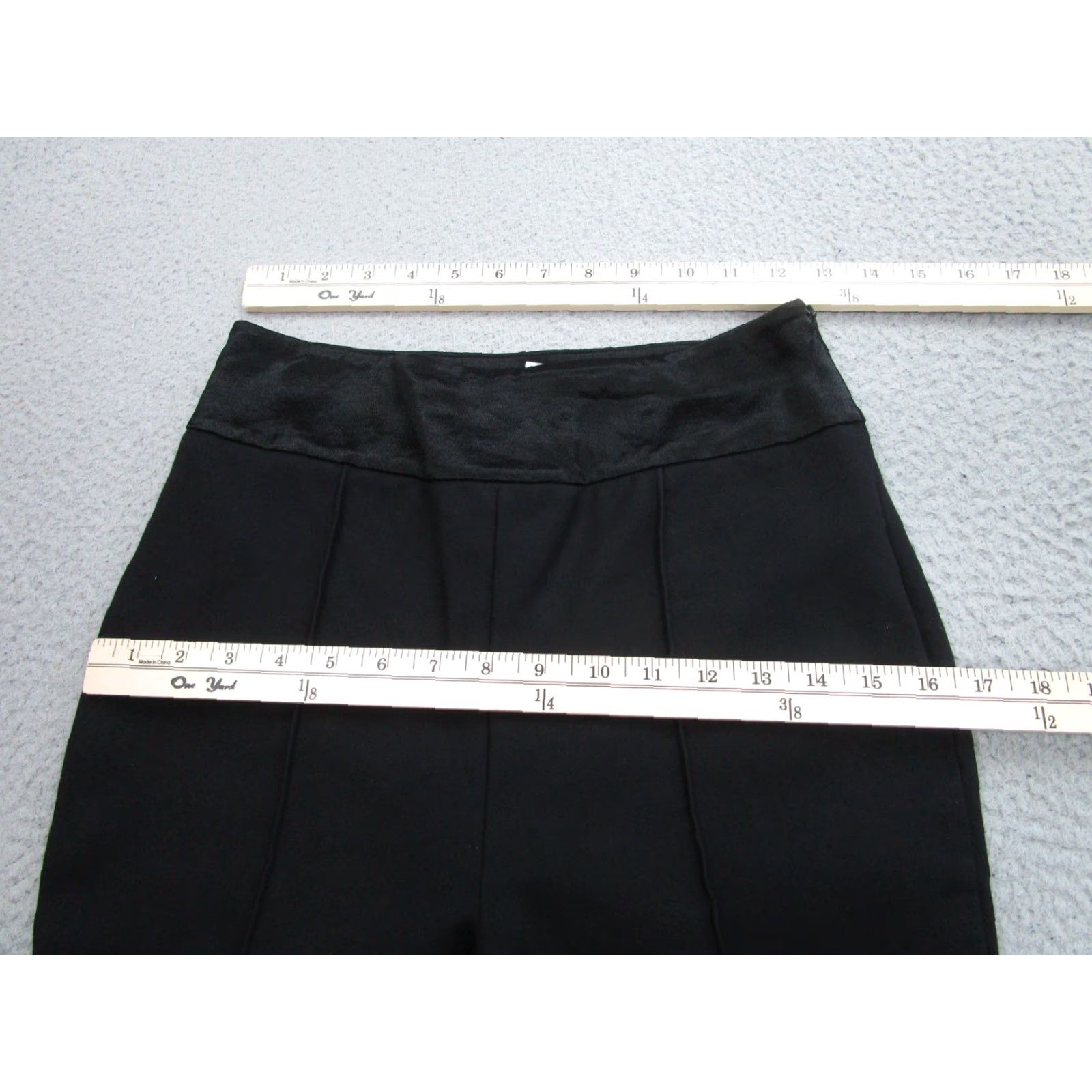 Diane von Furstenberg DVF Pants Womens 4 Black Tuxedo Waistband Straight Leg Stretch Dress Pants Regular Inseam 32 Logo Size 27" / US 4 / IT 40 - 4 Thumbnail