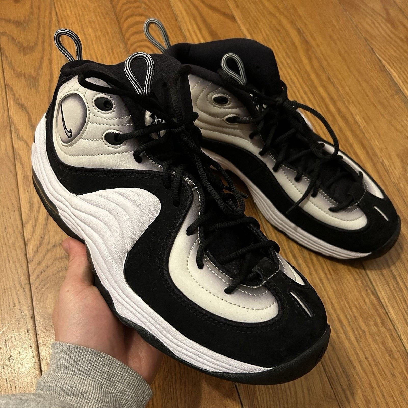 Nike NEW Air Penny 2 Panda High Top Basketball Sneakers Shoes Size US 10 / EU 43 - 1 Thumbnail