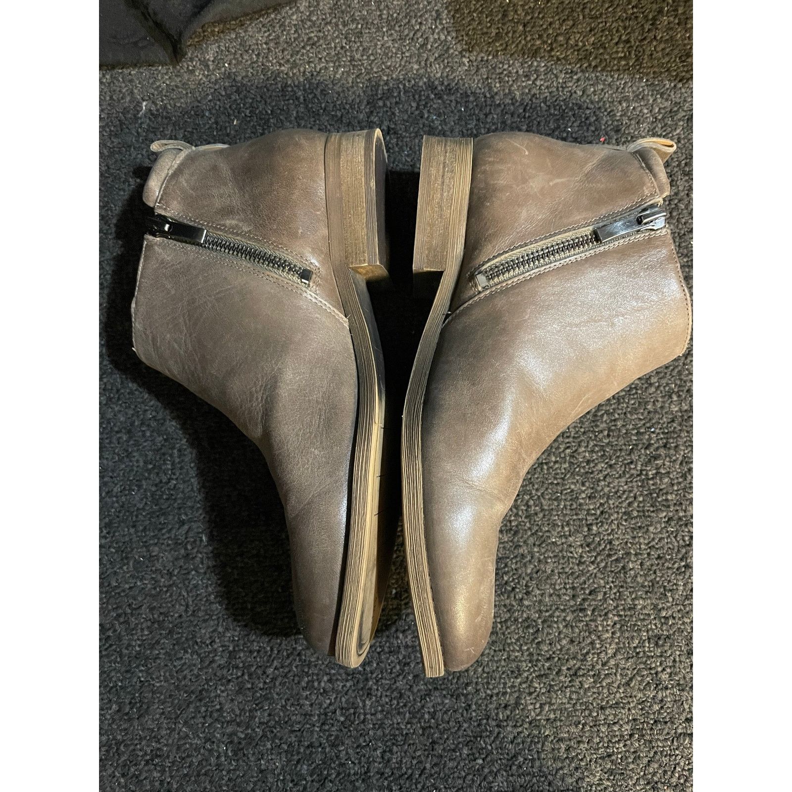 Franco Sarto Franco Sarto Keegan Ankle Boots Gray Double Zipper Women Size US 7.5 / IT 37.5 - 5 Thumbnail