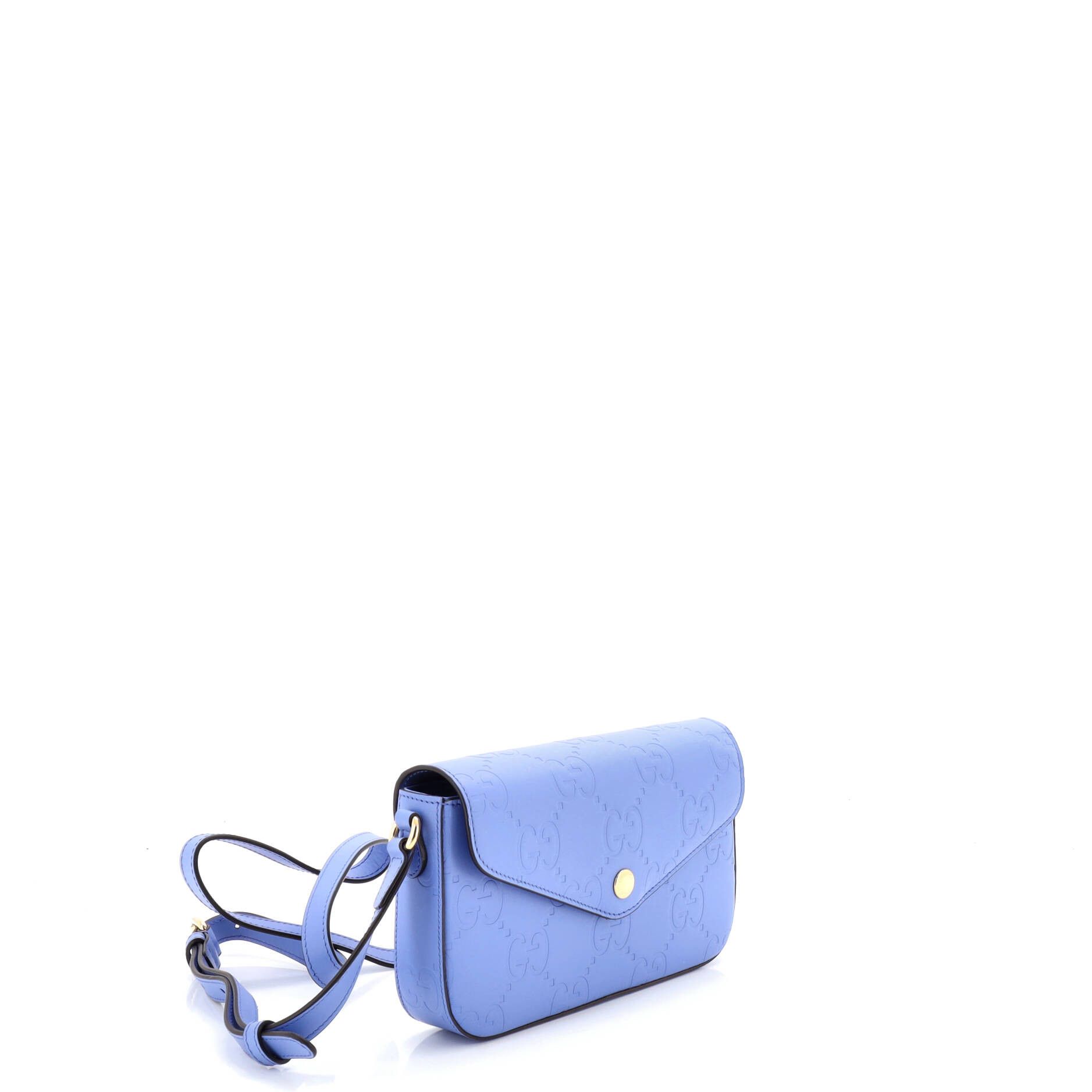 Gucci Envelope Flap Crossbody Bag Jumbo GG Embossed Leather Super Size ONE SIZE - 1 Thumbnail
