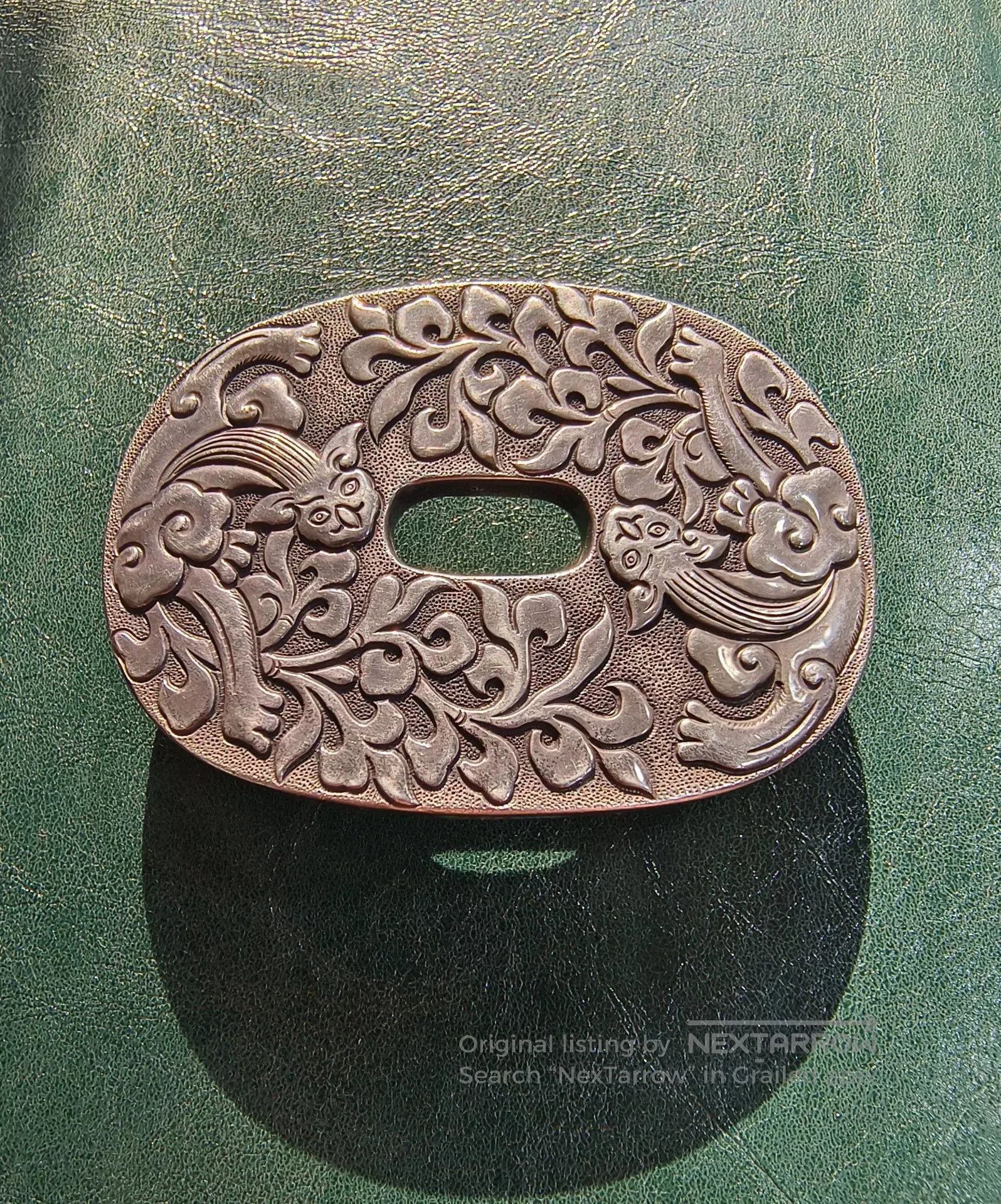 Japanese Brand Silver Dragon Pattern Belt Buckle. Size ONE SIZE - 3 Thumbnail