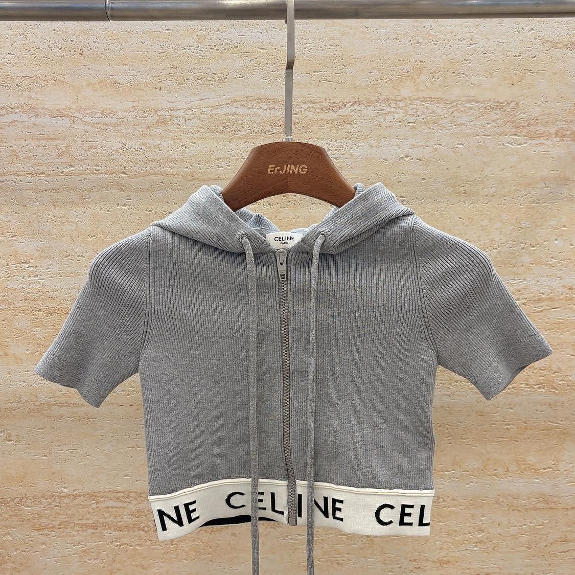 Celine Celine Logo Knit Zip-Up Hoodie Size XS Size XS / US 0-2 / IT 36-38 - 1 Thumbnail
