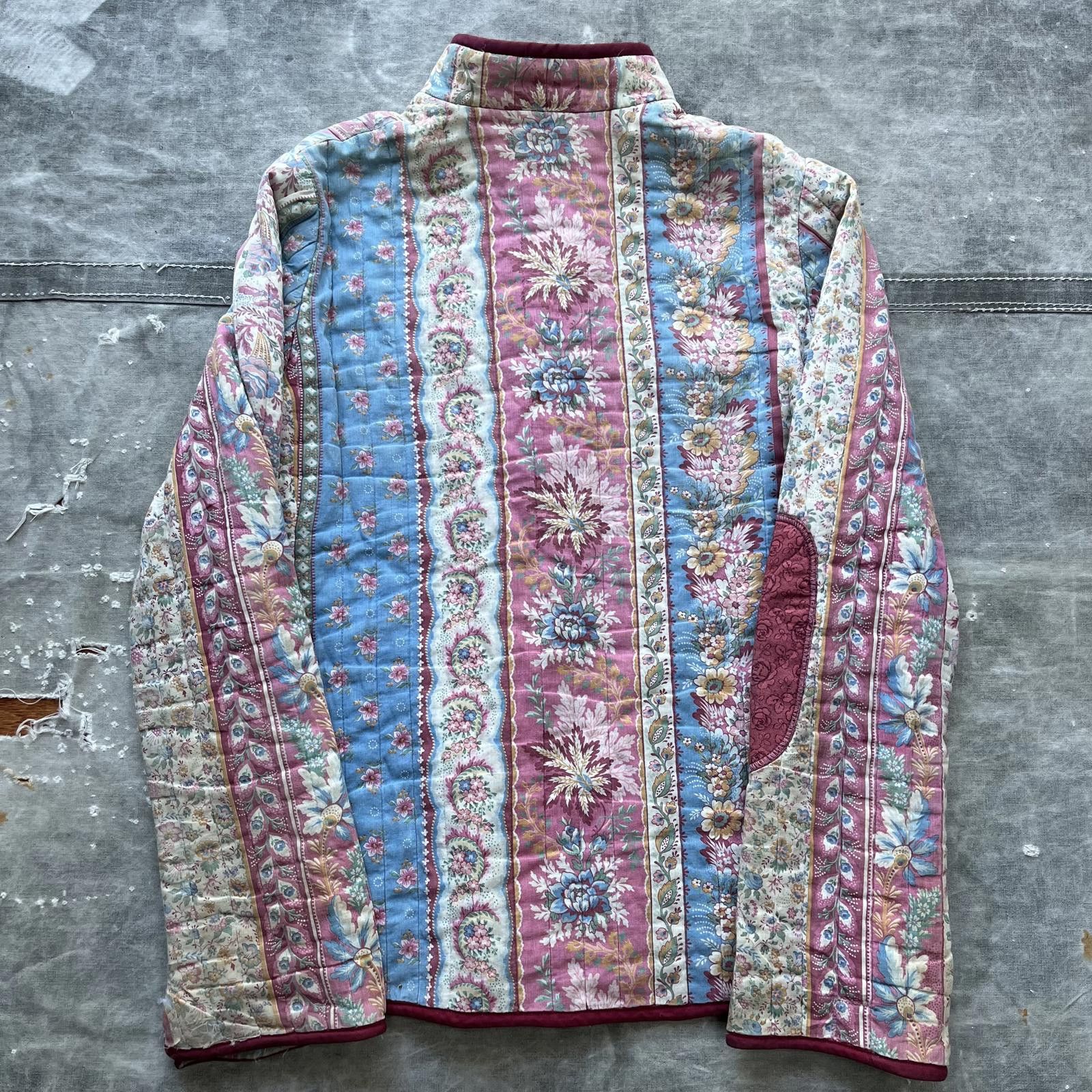 Vintage Vintage 1970s Handmade Floral Nature Quilt Jacket Size M / US 6-8 / IT 42-44 - 4 Thumbnail