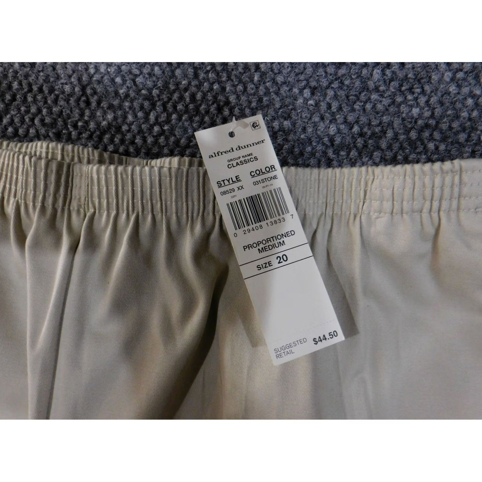 Vintage Alfred Dunner Pants Womens 20 Beige Pull On Straight Dress Pants Classic Stretch Size 42" / US 20 - 3 Thumbnail