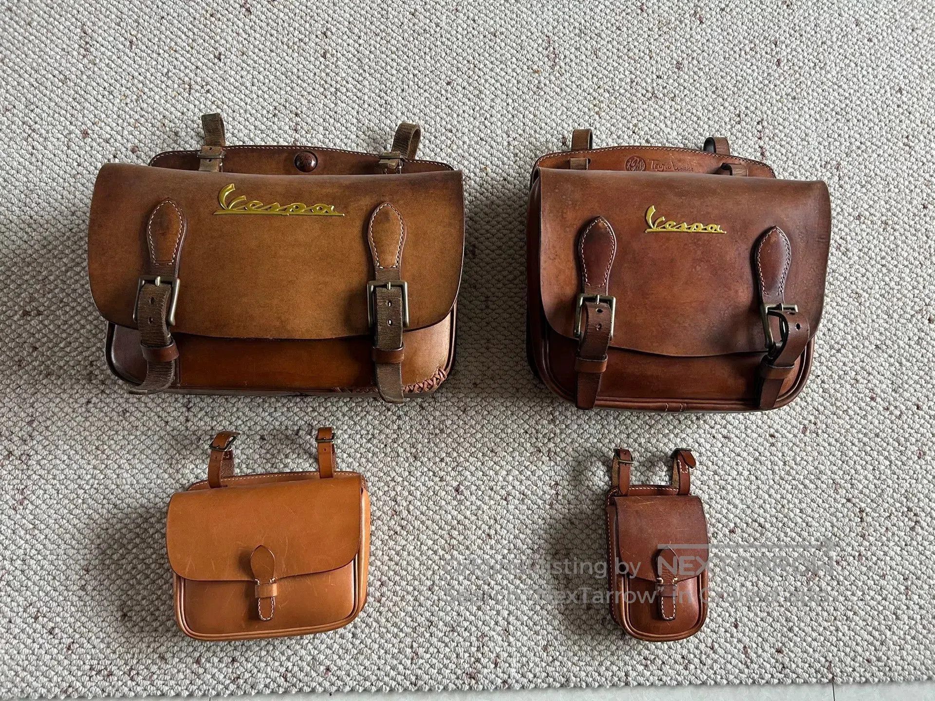 vespa leather messenger bags set.