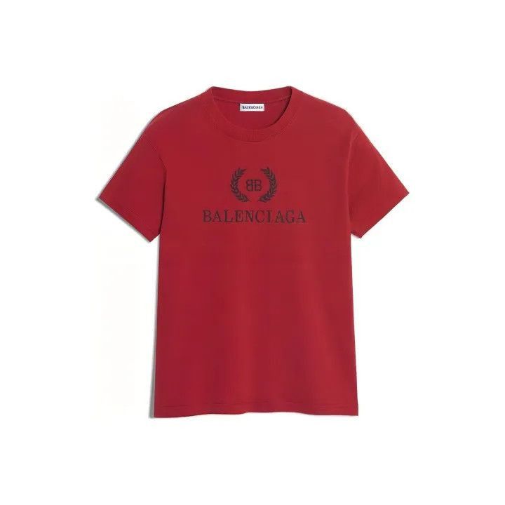 Balenciaga Balenciaga Balenciaga Red Logo Short Sleeve TShirt -2507 Size US S / EU 44-46 / 1 - 1 Thumbnail