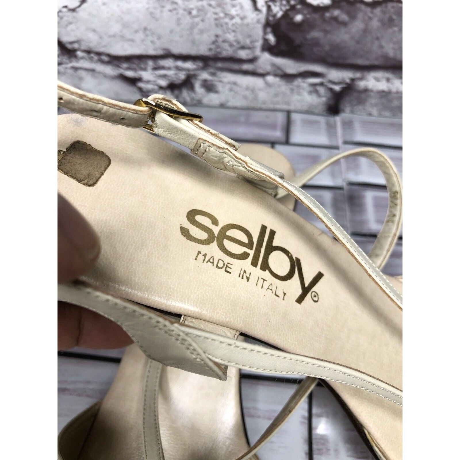 Other Selby Ivory Leather Perforated Peep Toe Heel Strap Sandals W Size US 8.5 / IT 38.5 - 13 Thumbnail