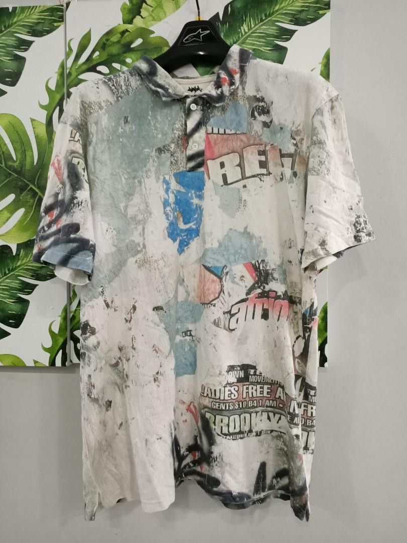 Japanese Brand Vintage Balance Co. Japan Graffiti Overprint Polo XL Size US XL / EU 56 / 4 - 1 Thumbnail