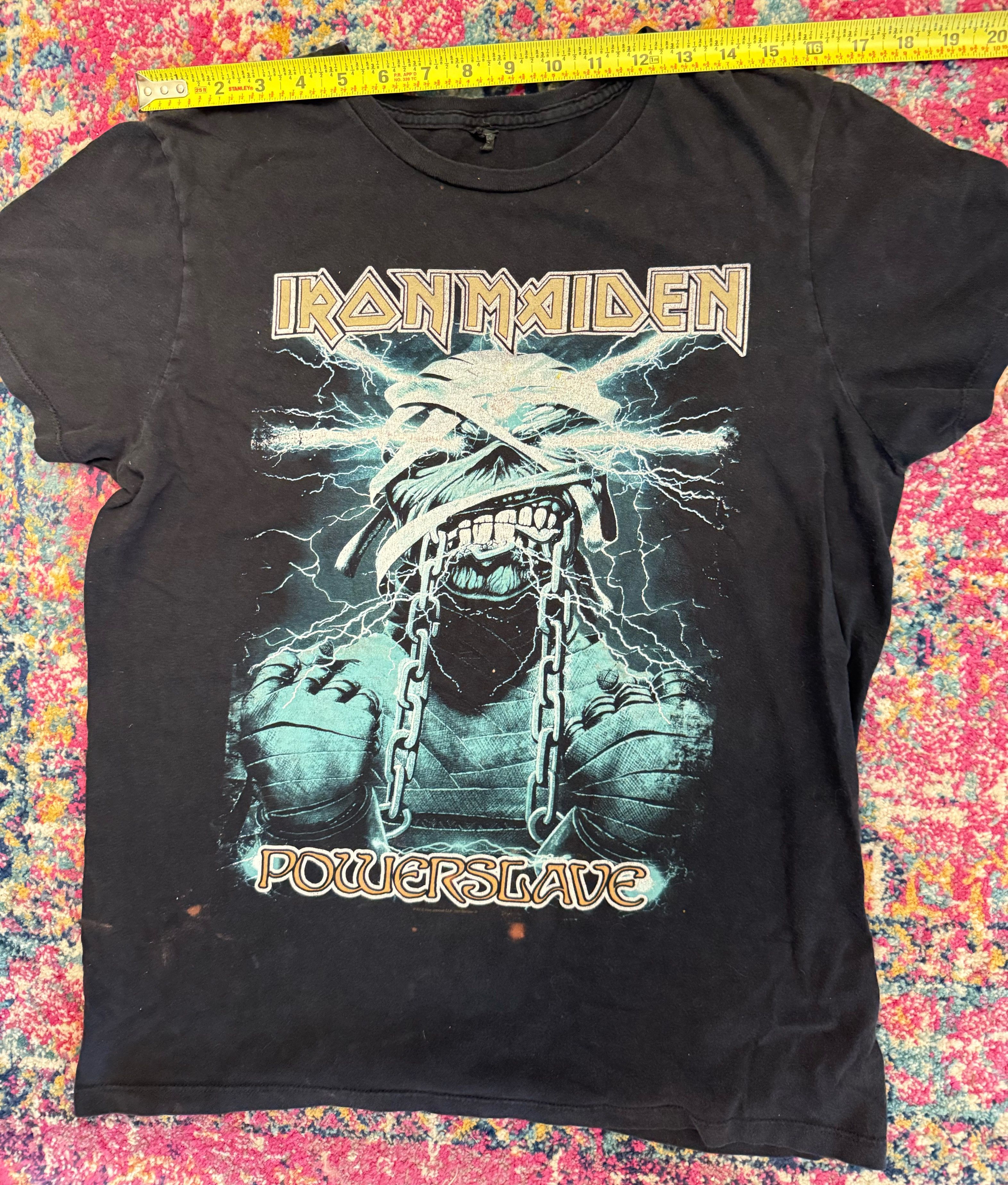 Band Tees × Iron Maiden Vintage Iron Maiden Powerslave Tee — Faded Black | Men’s Med Size US M / EU 48-50 / 2 - 6 Thumbnail
