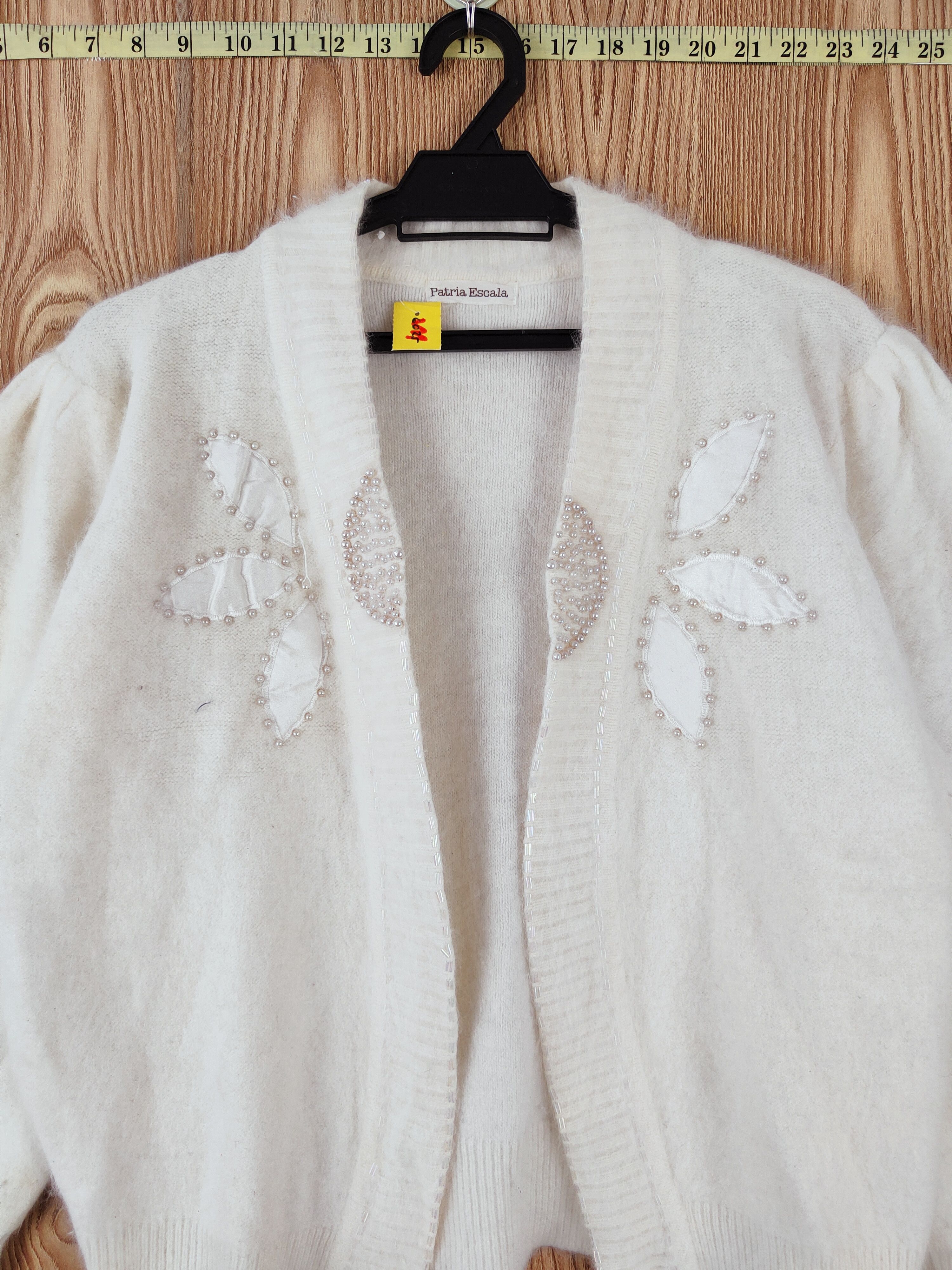 Japanese Brand × Vintage Patria Escala White Fur Mohair Knitwear Cardigan #W484 Size S / US 4 / IT 40 - 3 Thumbnail