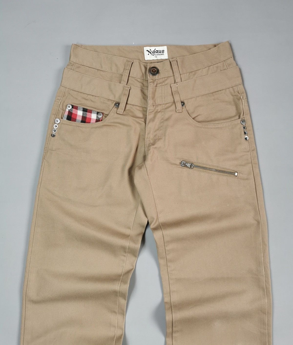 Designer Nylaus Double Waist Pants Looklike Hysteric (LG71) Size US 28 / EU 44 - 3 Thumbnail