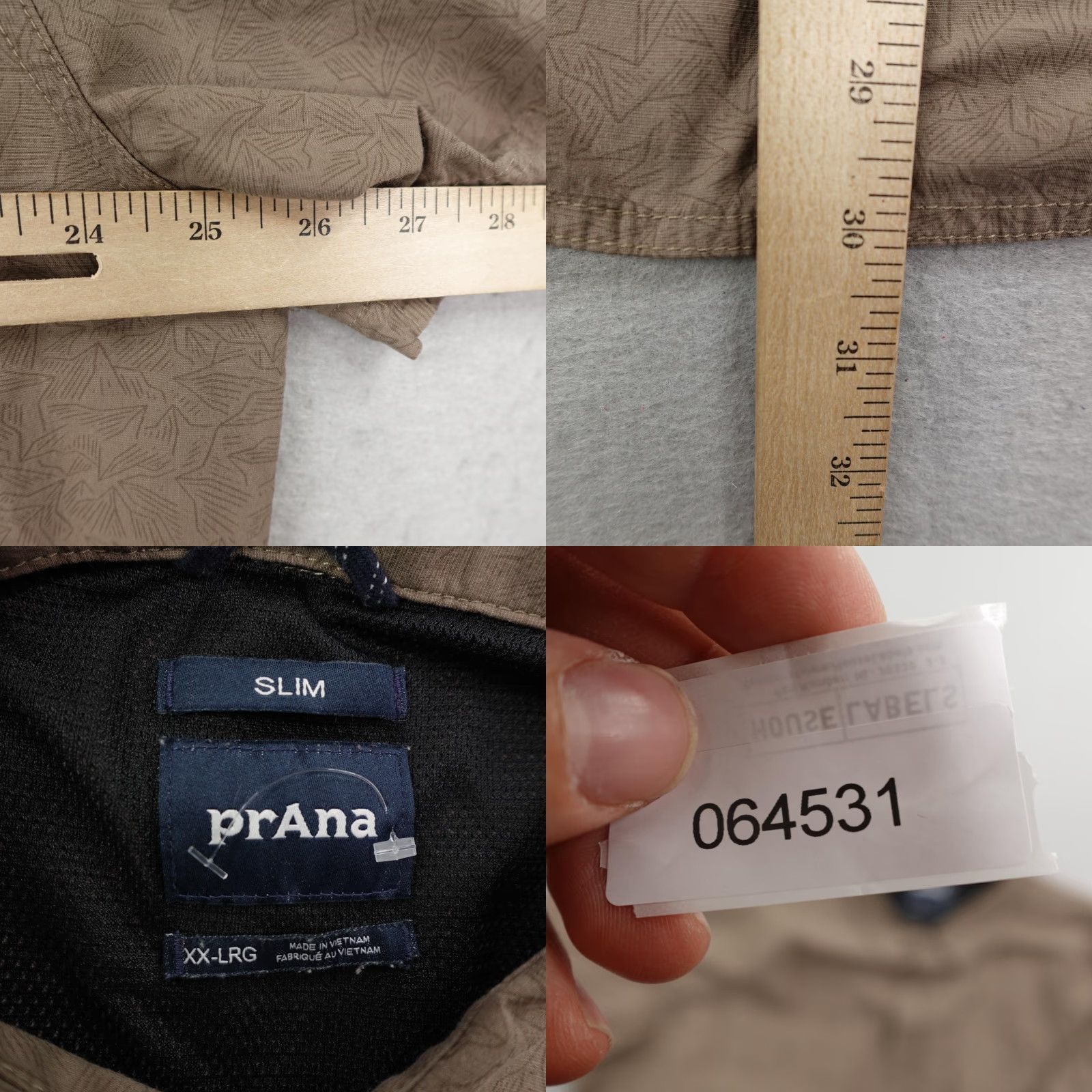Prana Prana Shirt Mens 2XL Brown Sutherlin Printed Button Up Slim Fit Vented Fishing Geometric Pattern Shirt Men Size US XXL / EU 58 / 5 - 8 Thumbnail