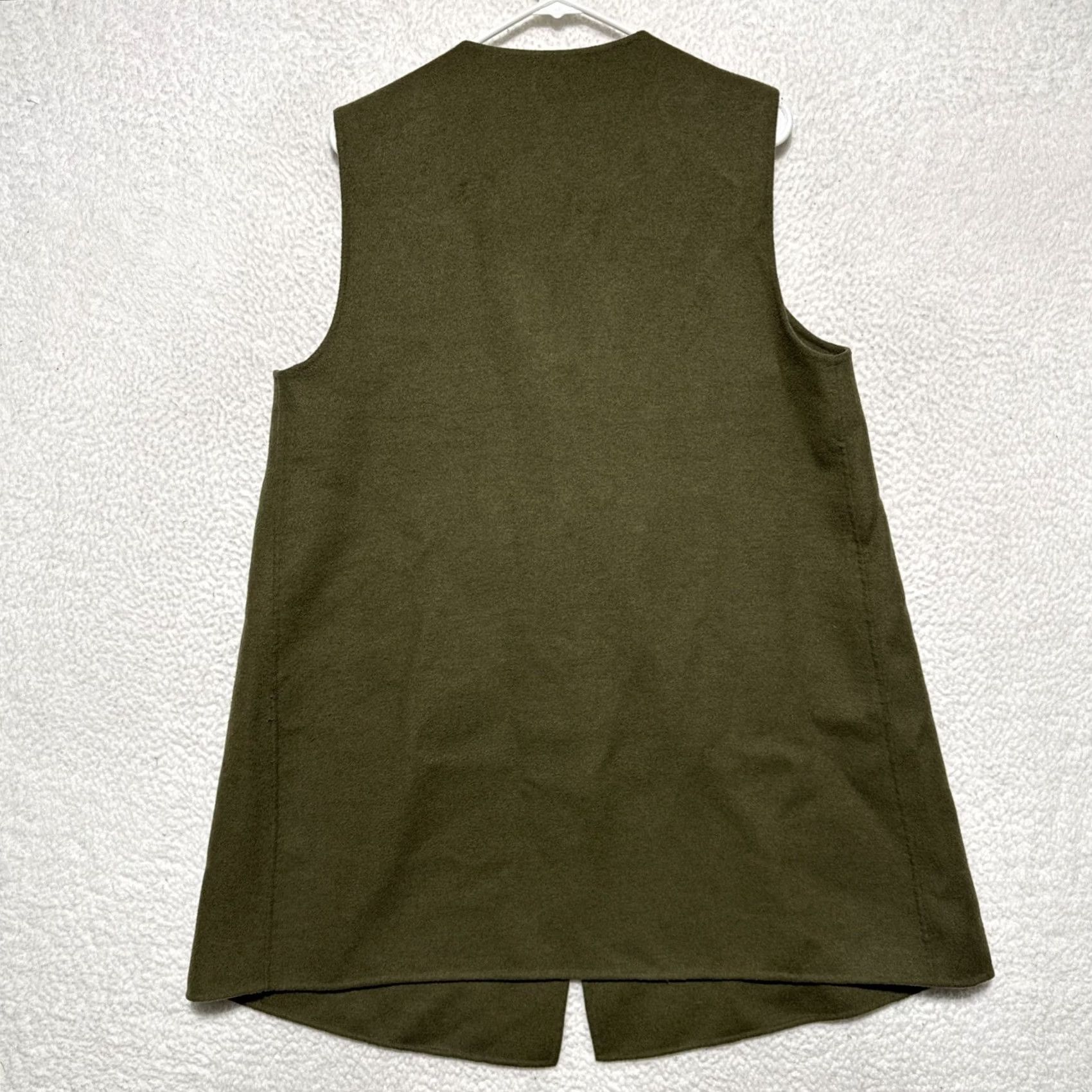 Talbots Talbots Vest Open Face Fly Away Wool Blend L Olive Green Sleeveless Kimono Women's Regular Size L Size L / US 10 / IT 46 - 6 Thumbnail