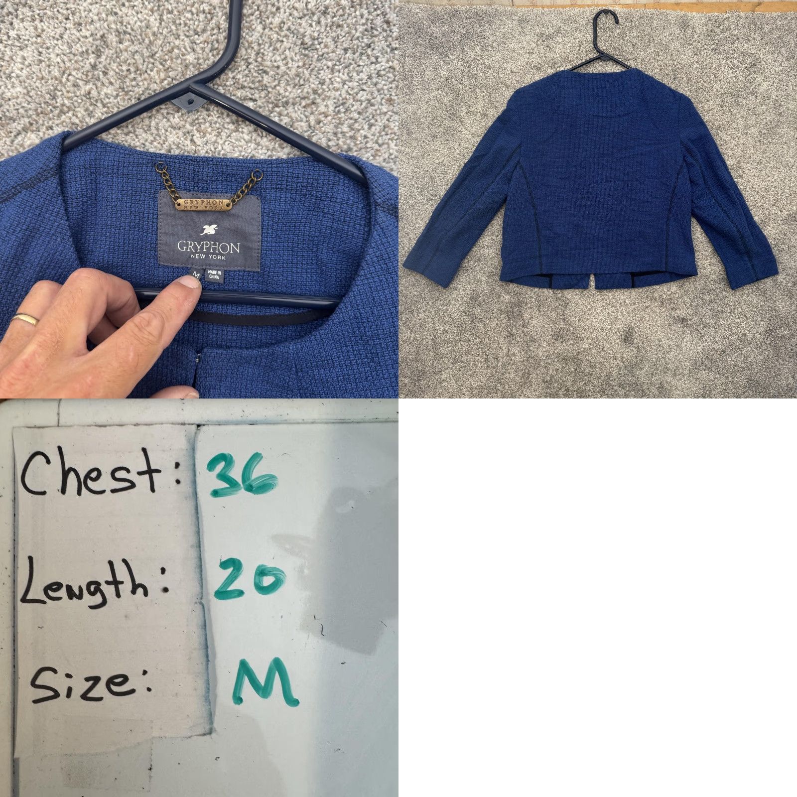 Vintage Gryphon Happy Jacket Womens Medium Textured Silk Cotton Pocket Blazer Size M / US 6-8 / IT 42-44 - 9 Thumbnail