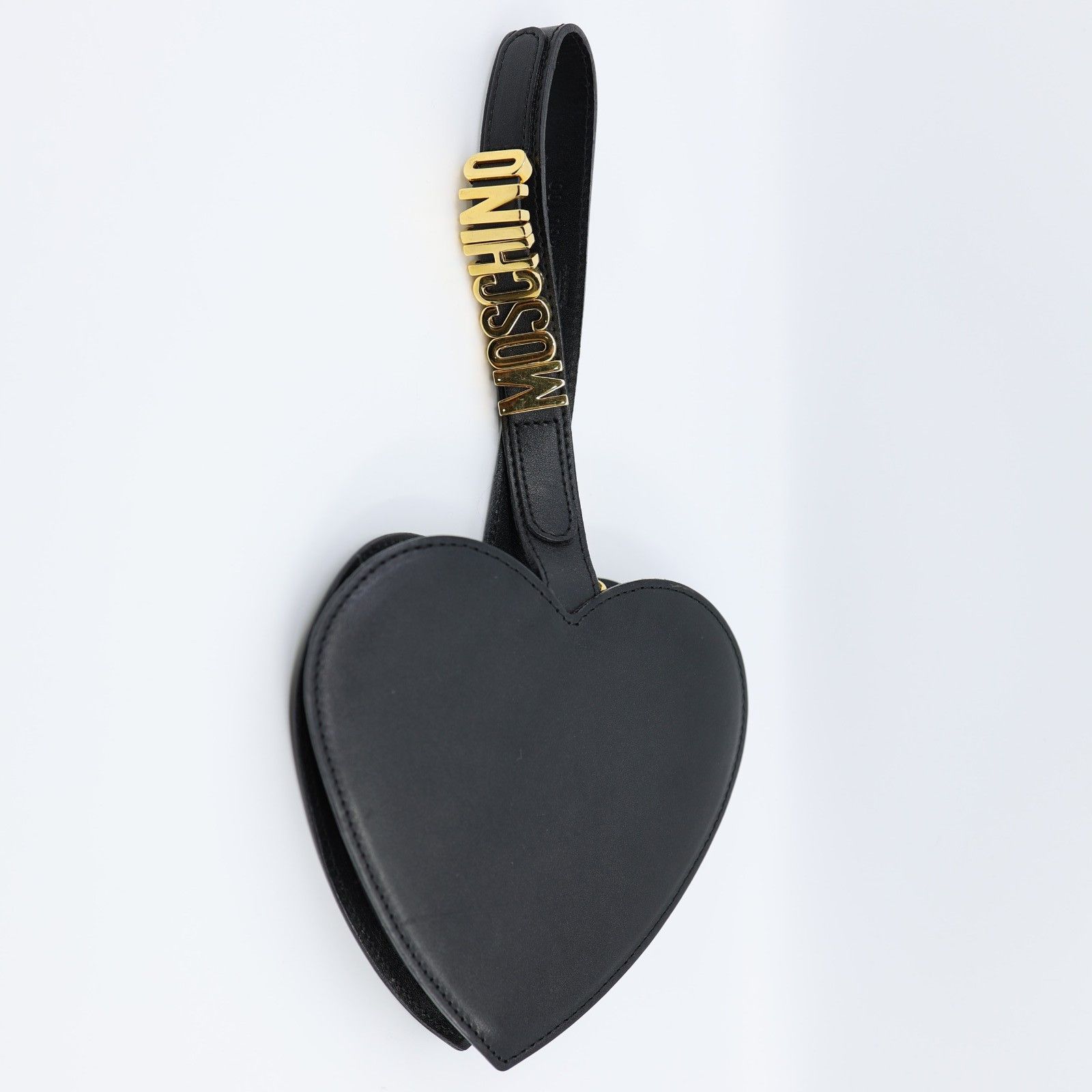 Moschino MOSCHINO Leather Black Heart Purse Handbag Wristlet Bag Size ONE SIZE - 2 Thumbnail