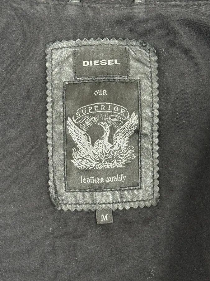 Diesel 2000s Diesel Black Mafia Leather Hooded Jacket Size US M / EU 48-50 / 2 - 11 Thumbnail