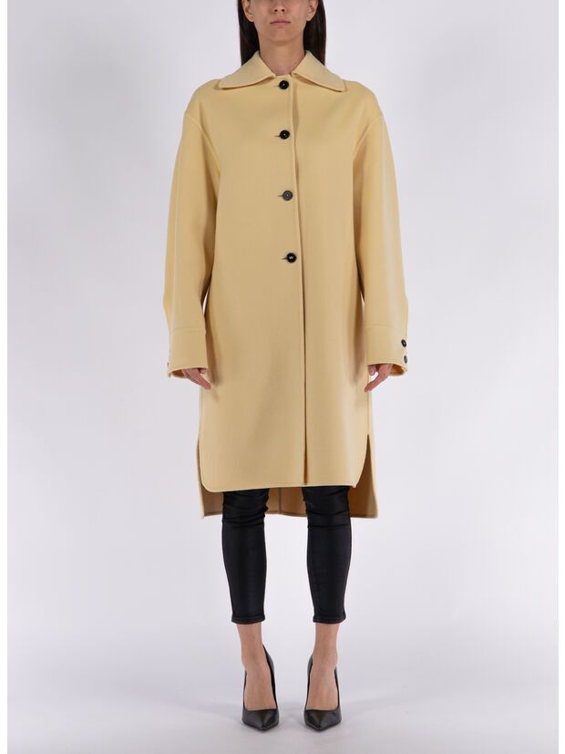 Jil Sander o1loc1c0426 Cappotto Relaxed Double Face Coat in Yellow Size L / US 10 / IT 46 - 1 Thumbnail