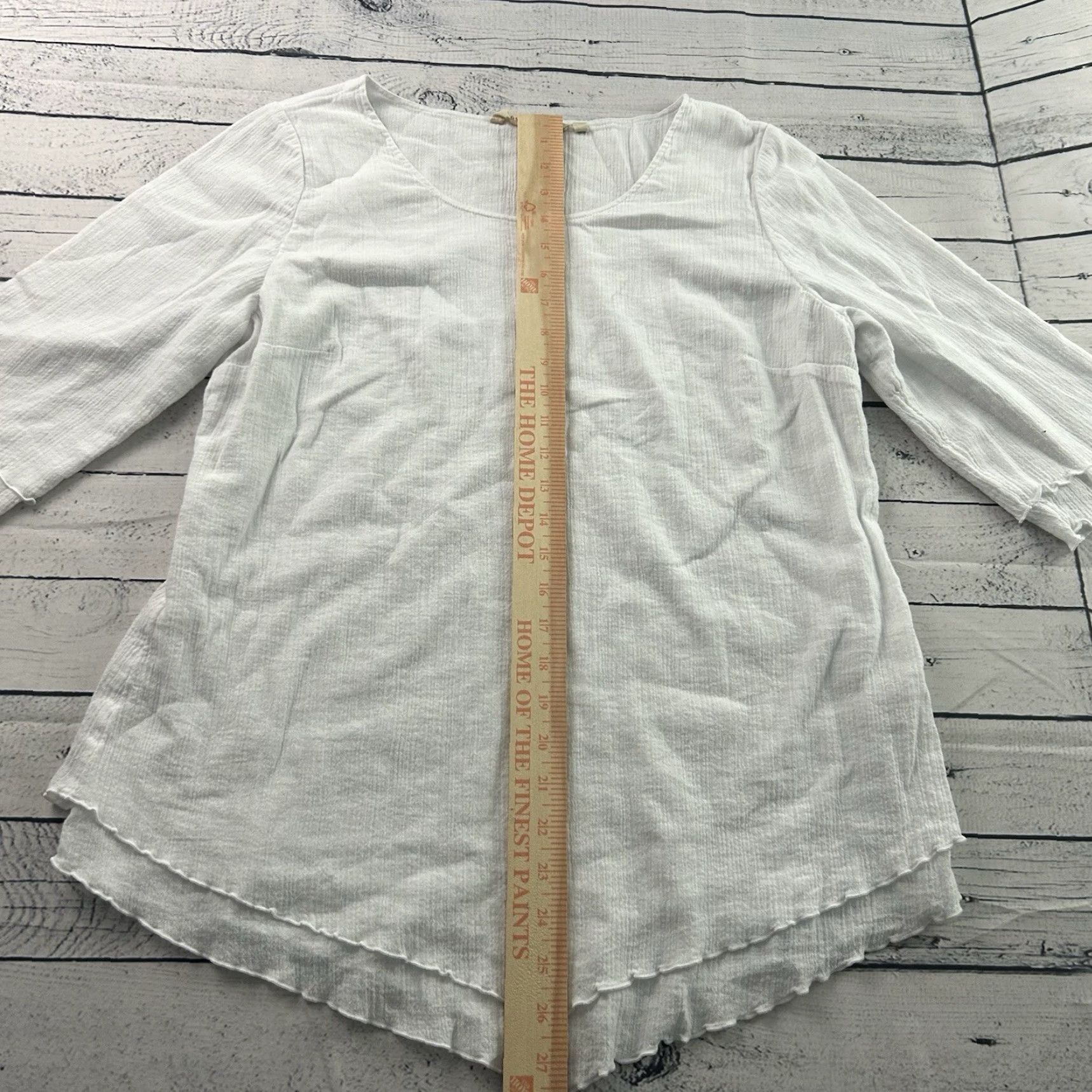 Soft Surroundings Soft Surroundings Tunic Shirt 3/4 Sleeve 100% Cotton White M Women's Medium Size M / US 6-8 / IT 42-44 - 3 Thumbnail