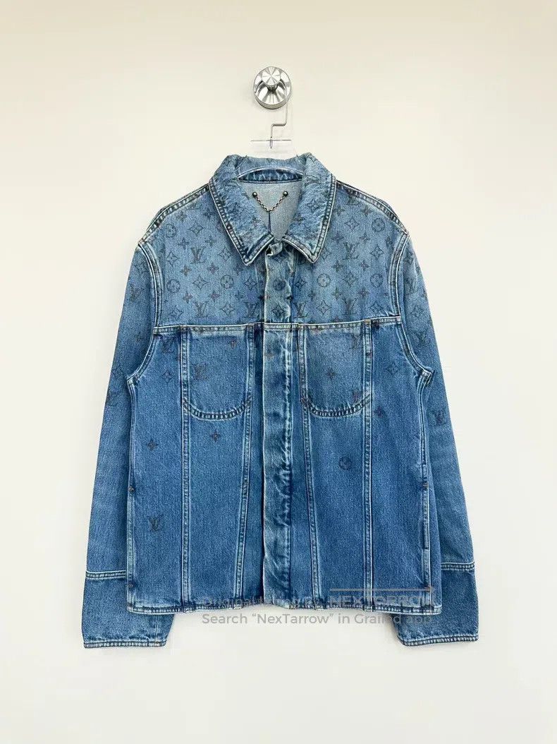 Louis Vuitton Louis Vuitton Blue gradient aged full logo denim jacket Size US M / EU 48-50 / 2 - 1 Thumbnail