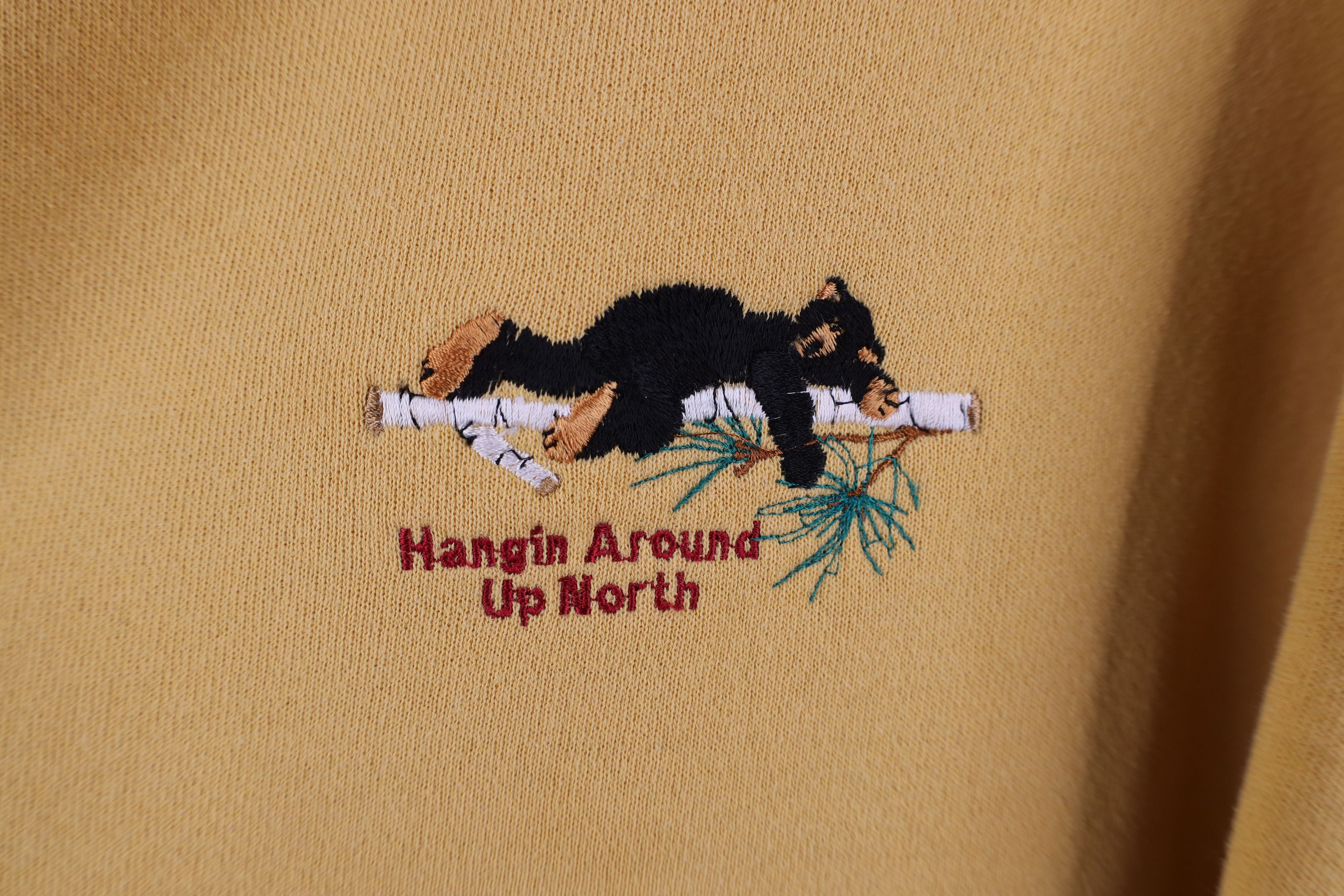 Vintage Vintage 90s Hanging Around Up North Michigan Bear Sweatshirt Size L / US 10 / IT 46 - 4 Thumbnail