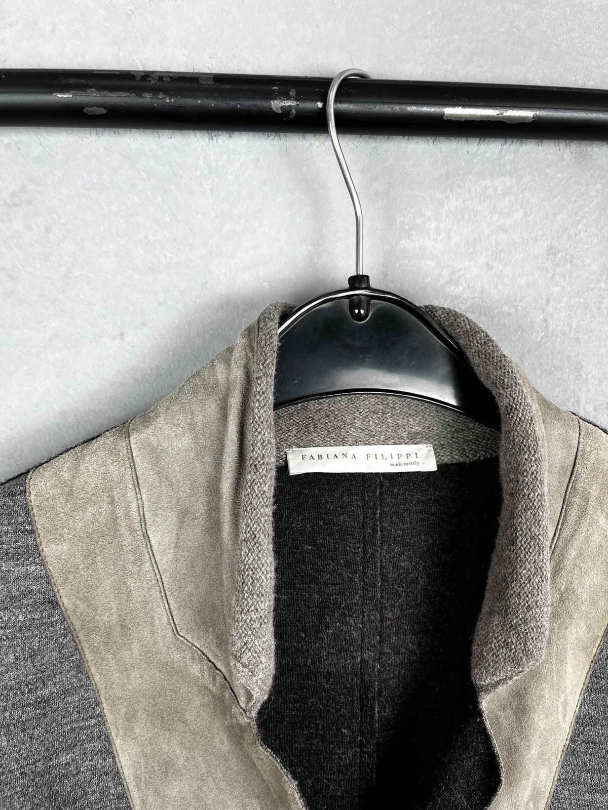Fabiana Filippi Fabiana Filippi leather wool blazer jacket Size L / US 10 / IT 46 - 3 Thumbnail