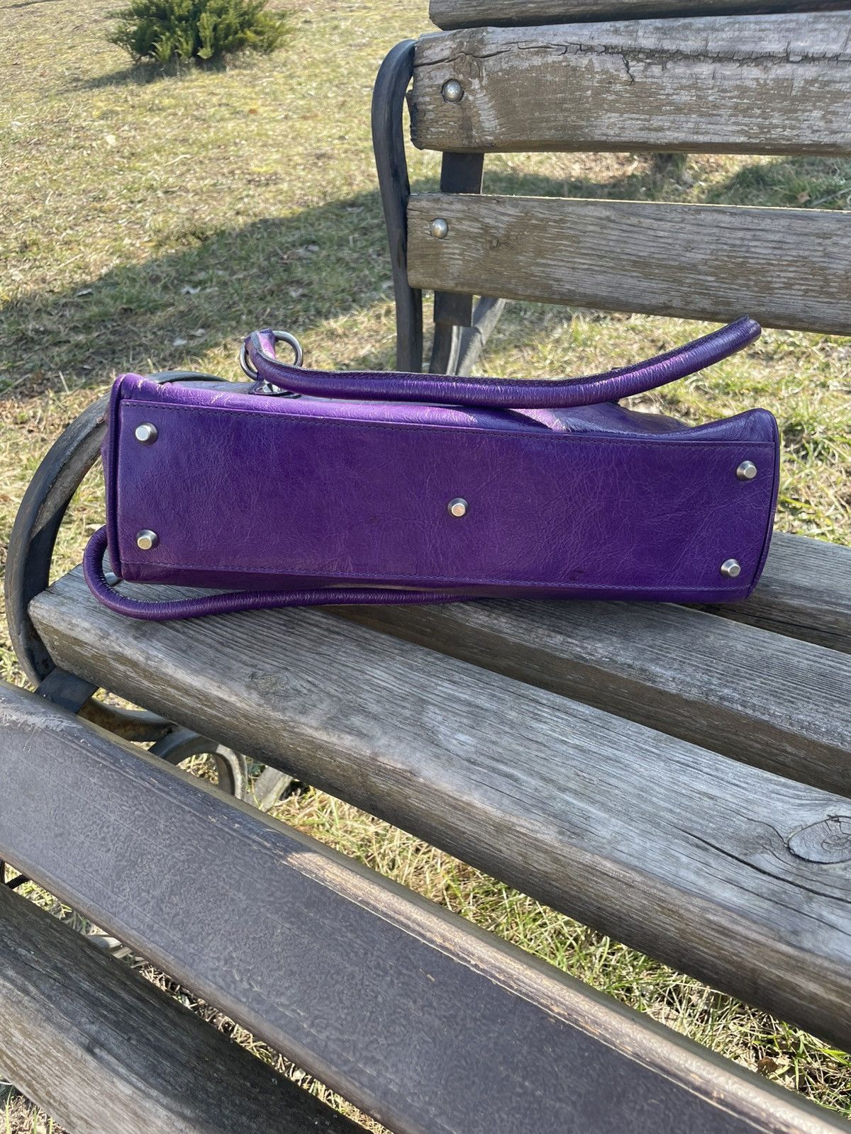 Maison Mollerus Maison Mollerus Violet Leather Bag Size ONE SIZE - 8 Thumbnail