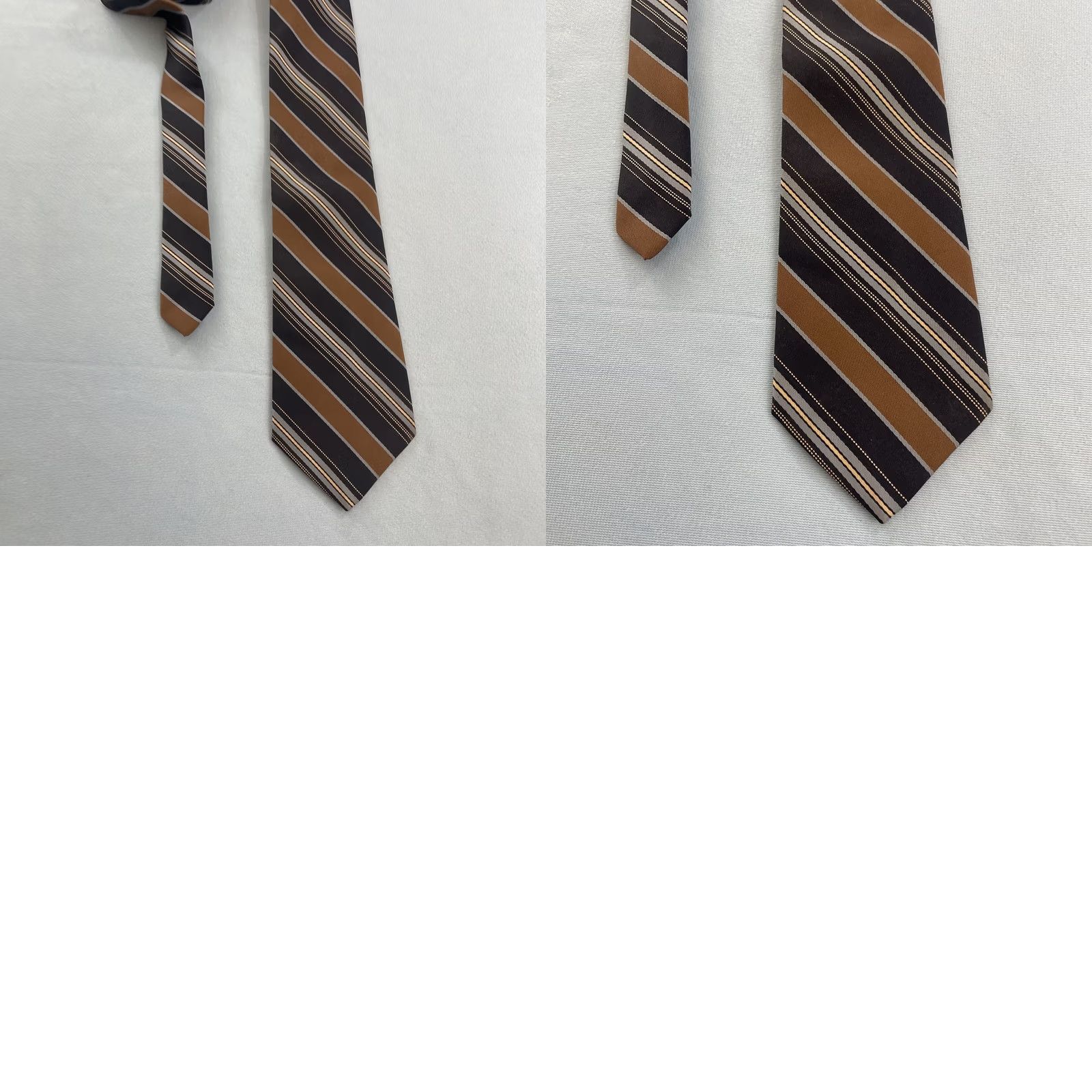 Sears Sears Repp Tie vtg 60s Men's Store Texturize Poly Necktie Stripe Brown Blue 3x55 Capsule Necktie Size ONE SIZE - 11 Thumbnail
