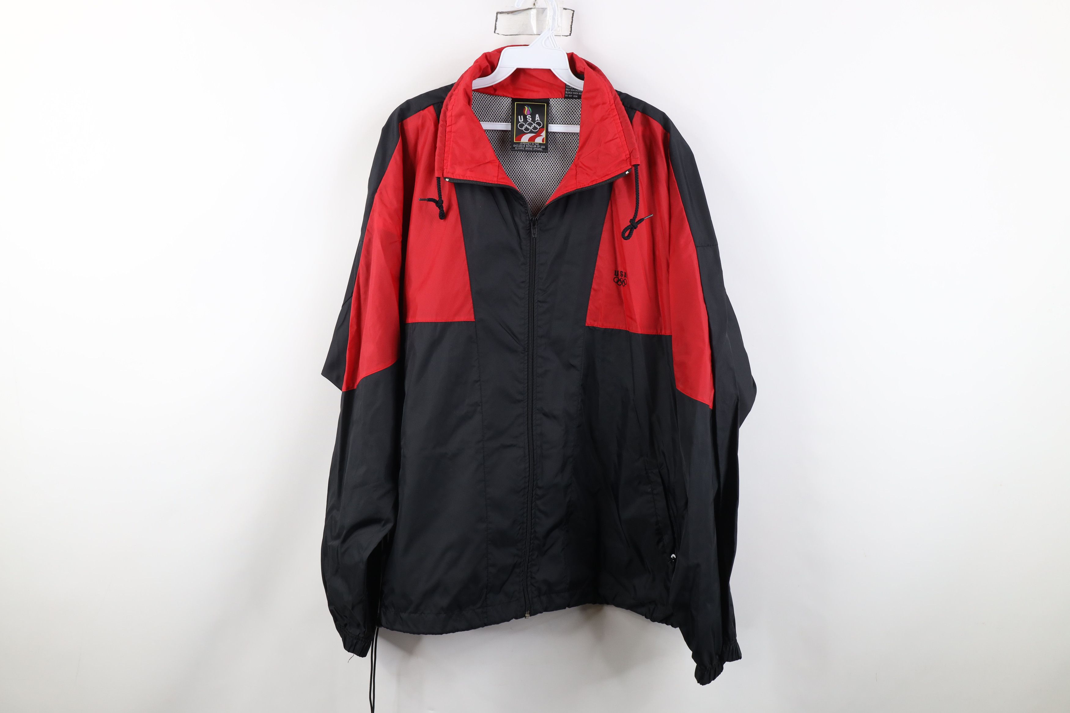 Vintage Vintage 90s USA Olympics Block Full Zip Windbreaker Jacket Size US XL / EU 56 / 4 - 1 Thumbnail