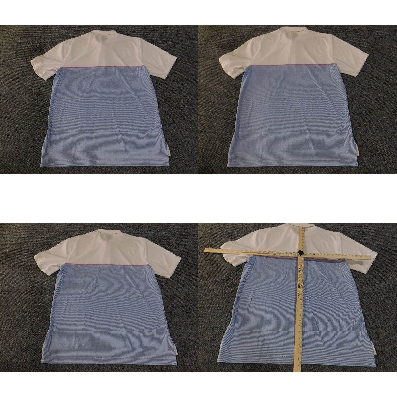 Peter Millar Peter Millar Polo Shirt Mens Large White Blue Summer Comfort Golf EXLTUBE Logo Shirt Mens Large White/Blue Stripe Polo Size US L / EU 52-54 / 3 - 9 Thumbnail