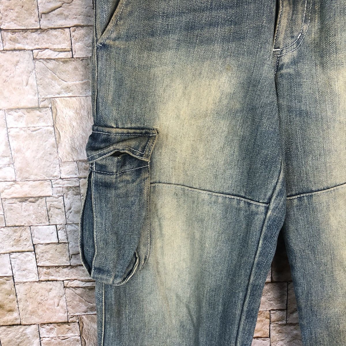 Japanese Brand Japan double knee vtg Denim faded Multipocket Pants #A73 Size US 31 - 11 Thumbnail