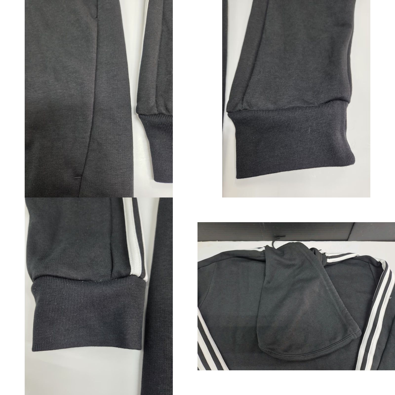 Adidas adidas Mens 3 Stripe Full Zip Hoodie Jacket Black Size L Size US L / EU 52-54 / 3 - 9 Thumbnail