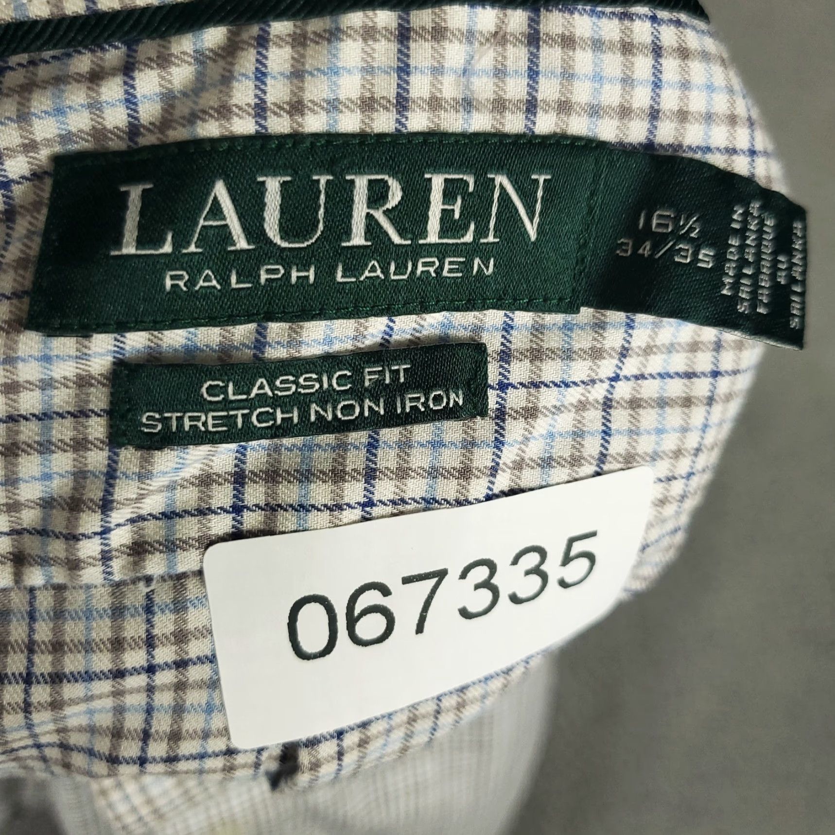 Ralph Lauren Ralph Lauren Shirt Mens 16.5 Blue Beige Check Dress Button Up Long Sleeve Size 46R - 7 Thumbnail
