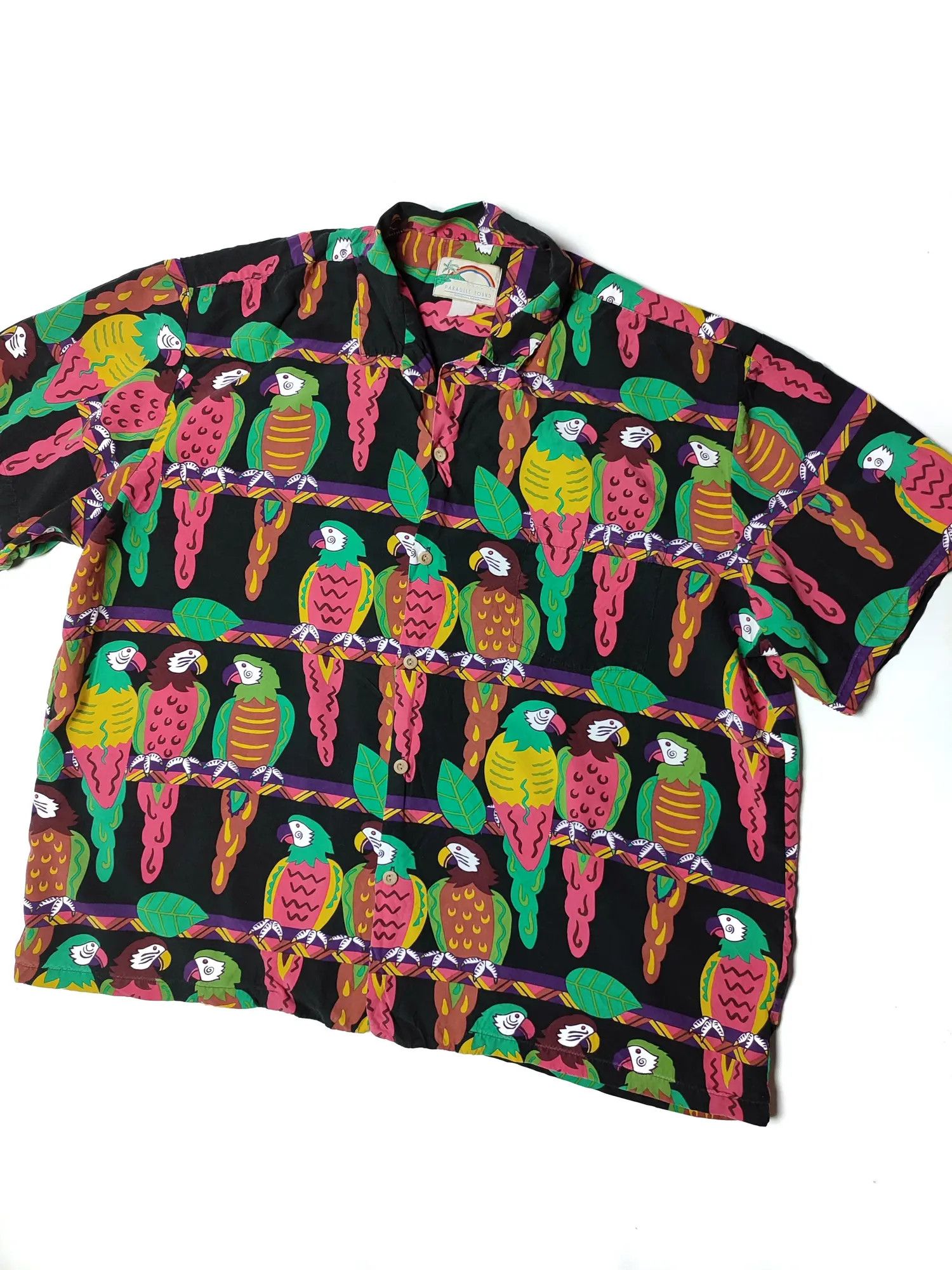 Vintage Vintage Paradise Found Hawaiian Parrots Shirt Size US XL / EU 56 / 4 - 1 Thumbnail