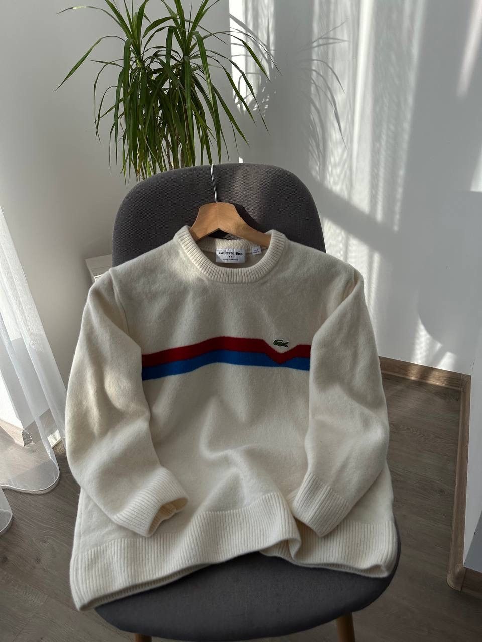 Lacoste × Vintage Vintage Lacoste France White Wool Sweater Size S / US 4 / IT 40 - 11 Thumbnail