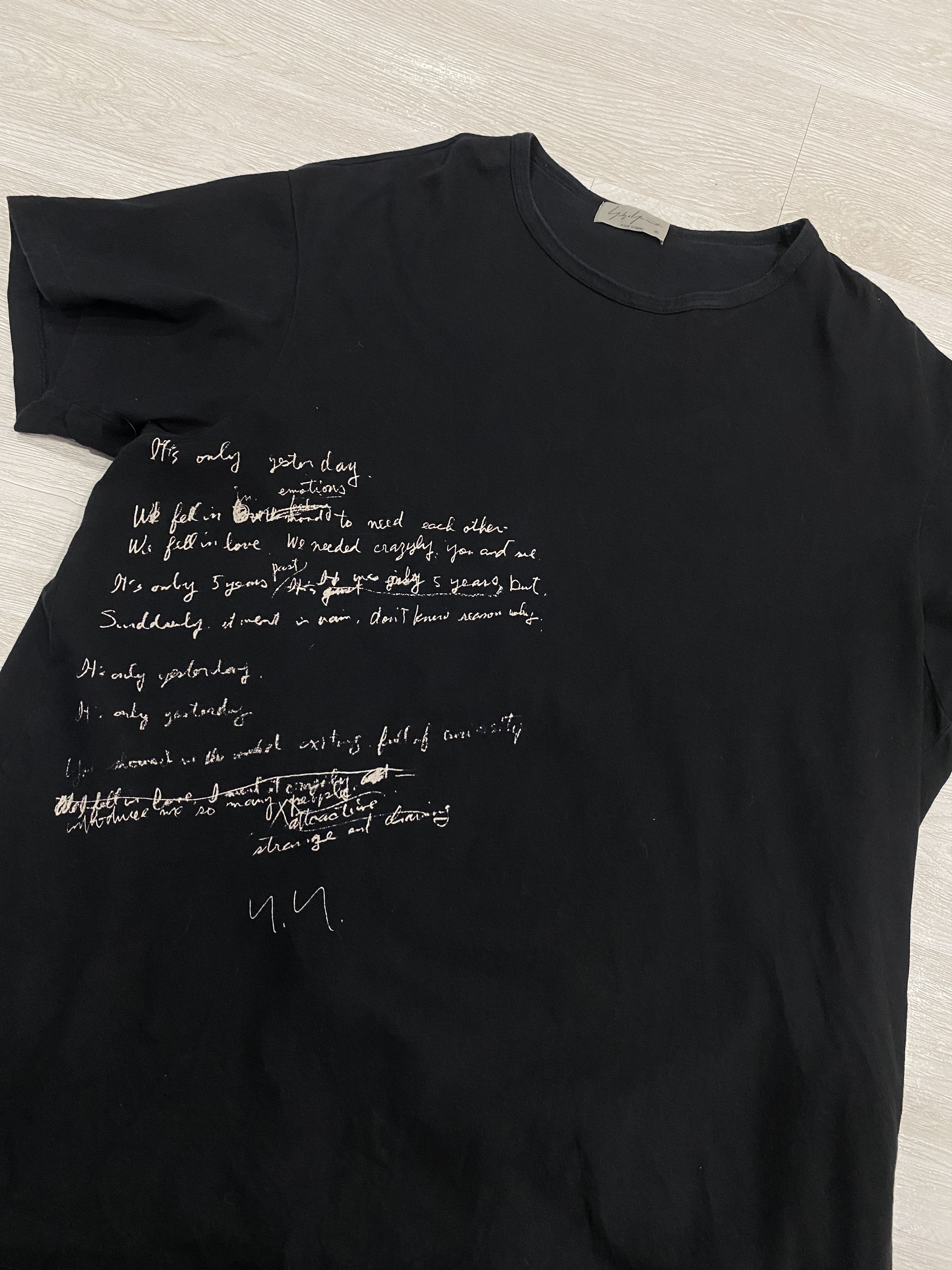 Yohji Yamamoto YOHJI YAMAMOTO 19SS Black Letter Tee Shirt Size US L / EU 52-54 / 3 - 3 Thumbnail