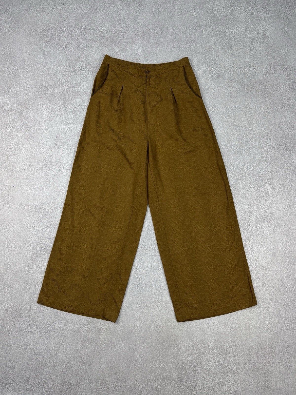 Gudrun Sjoden Gudrun Sjoden Brown Relaxed Wide Leg Flowers Pull On Pants Size 34" / US 12 / IT 48 - 1 Thumbnail
