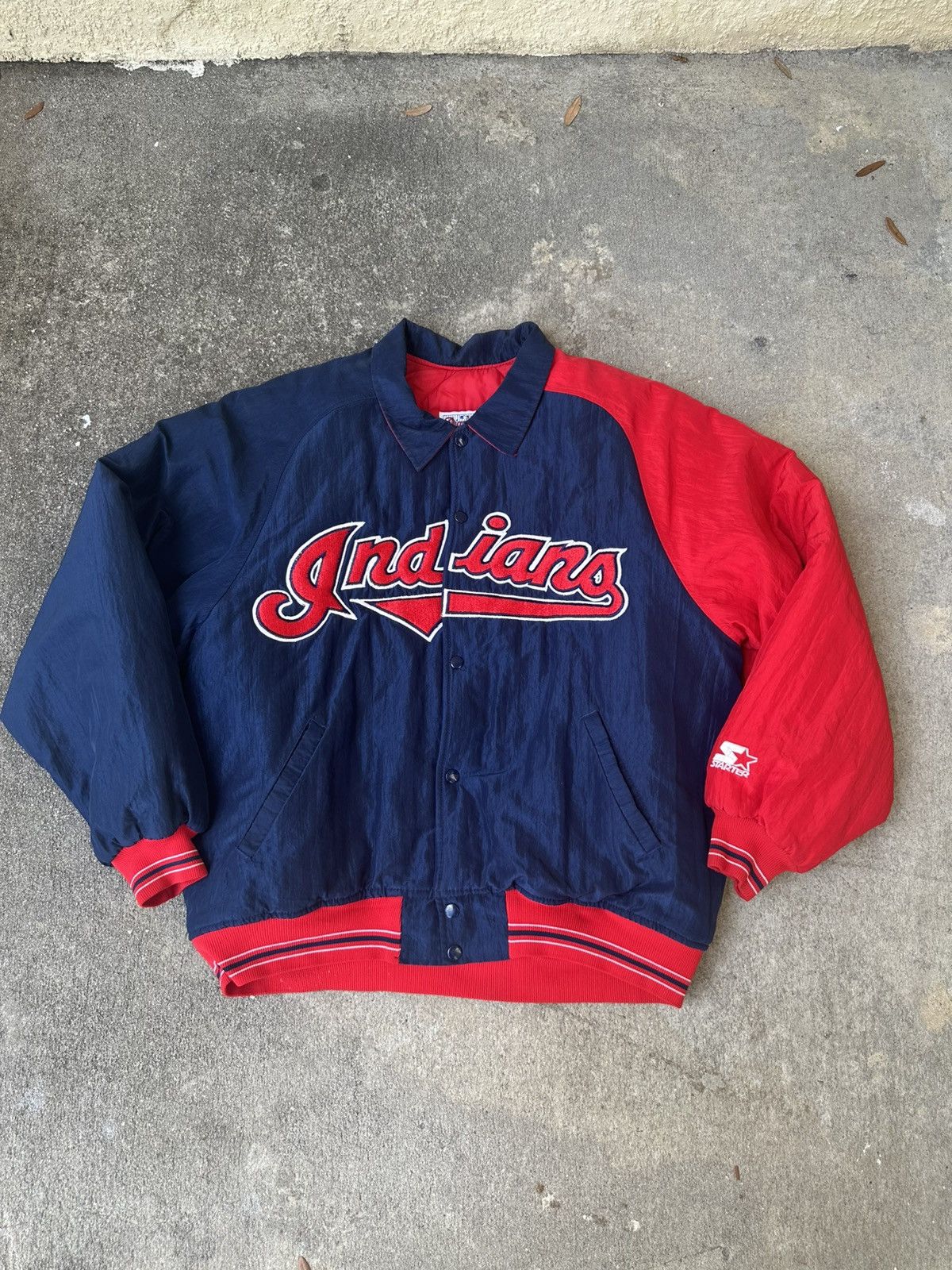 Starter VINTAGE Cleveland Indians Men’s Jacket XL Blue Starter 90s Size US XL / EU 56 / 4 - 1 Thumbnail