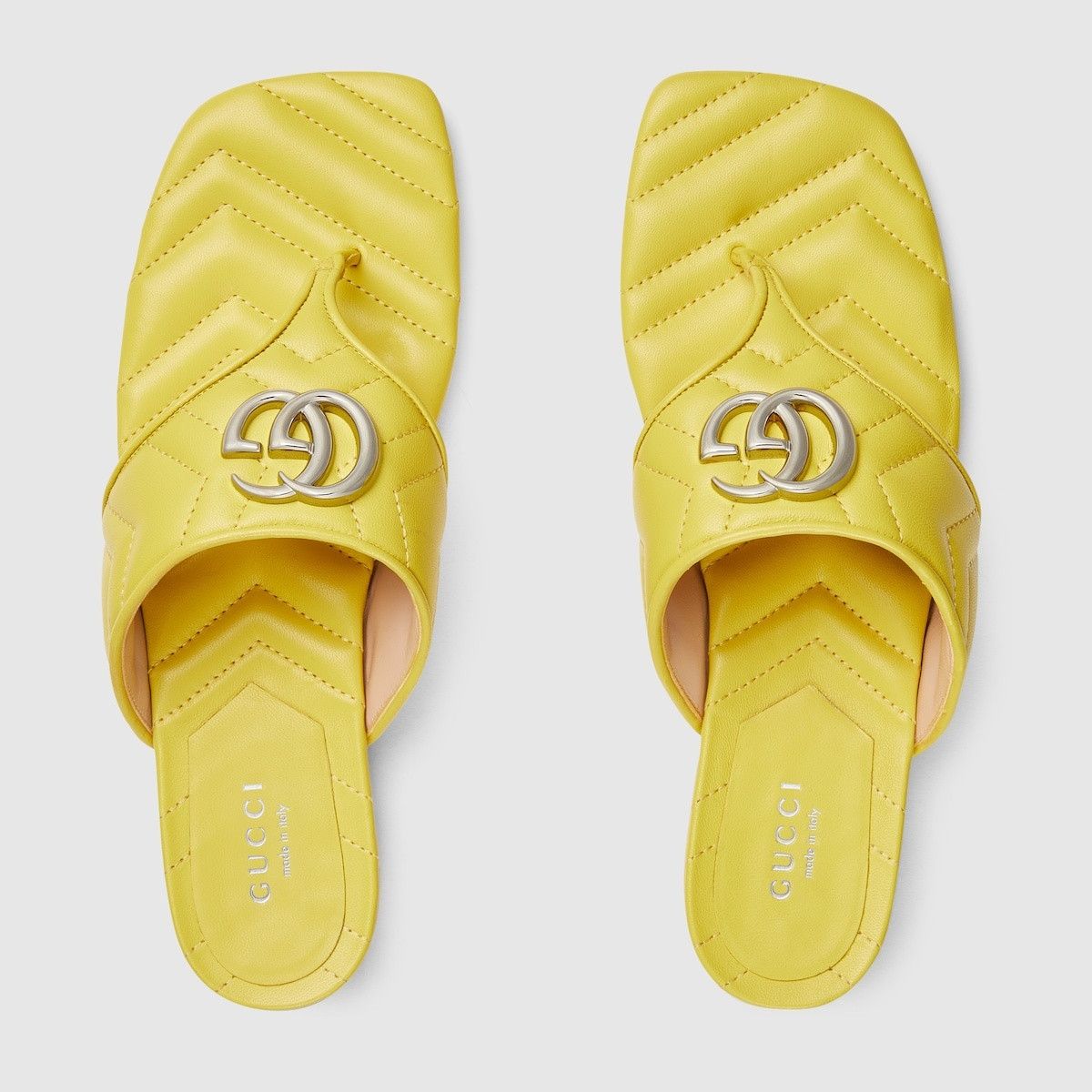 Gucci o1s1wg110225 Women's Double G Thong Sandals in Yellow Size US 9.5 / IT 39.5 - 4 Thumbnail