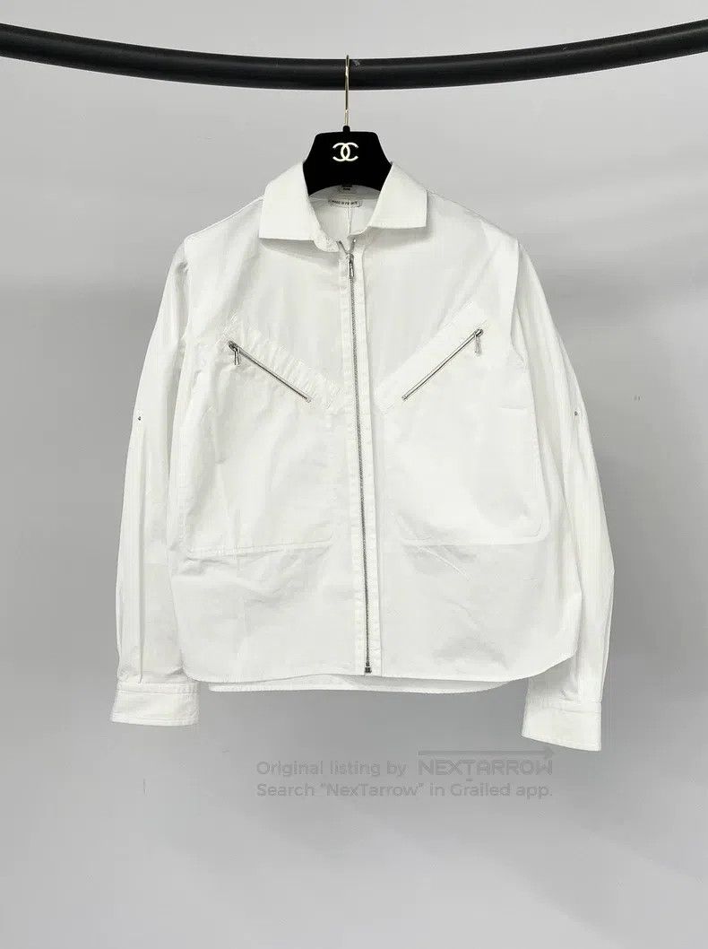 Hermes Hermes White zippered shirt jacket Size XXS / US 00 / IT 34 - 1 Thumbnail