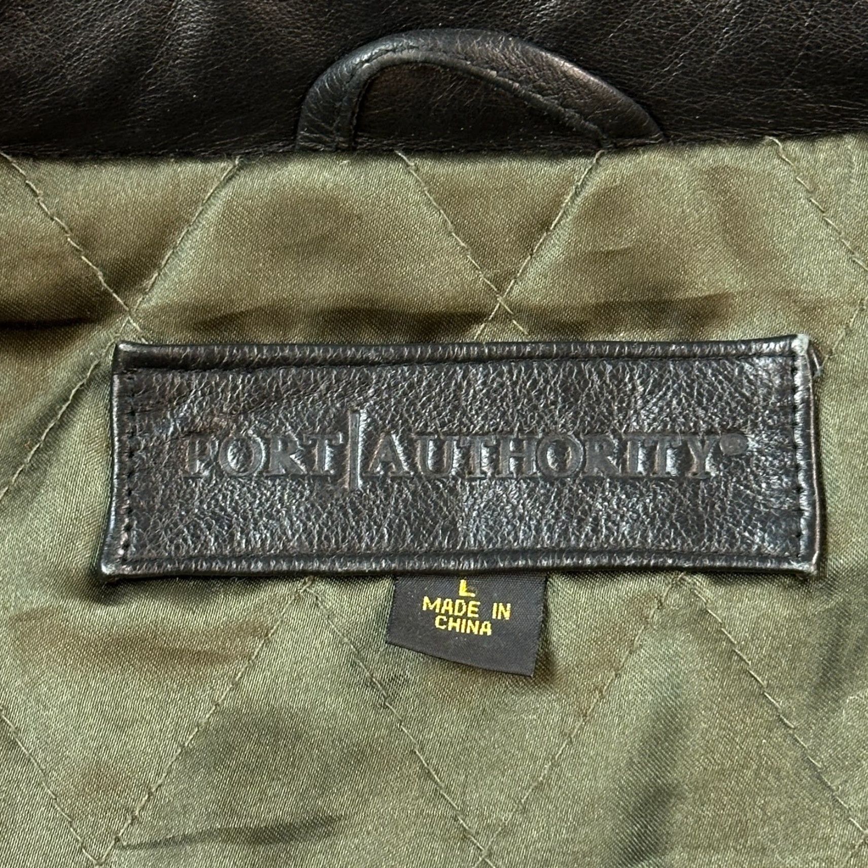 Port Authority VINTAGE Port Authority Jacket Mens L Black Leather Quilt Lined Bomber Size US L / EU 52-54 / 3 - 6 Thumbnail