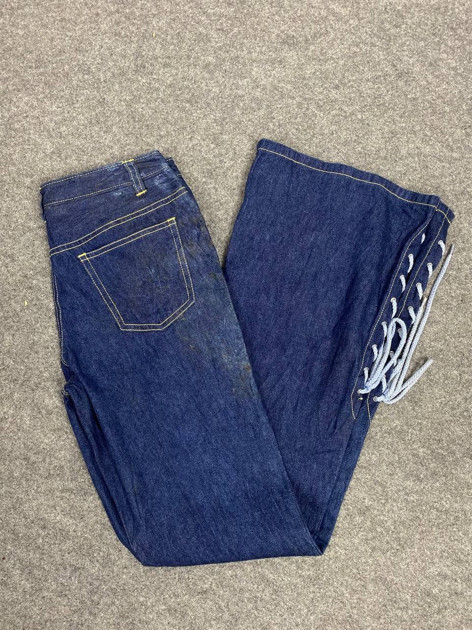 Japanese Brand vintage japanese brand bootcut flare denim nice design Size 28" / US 6 / IT 42 - 2 Thumbnail