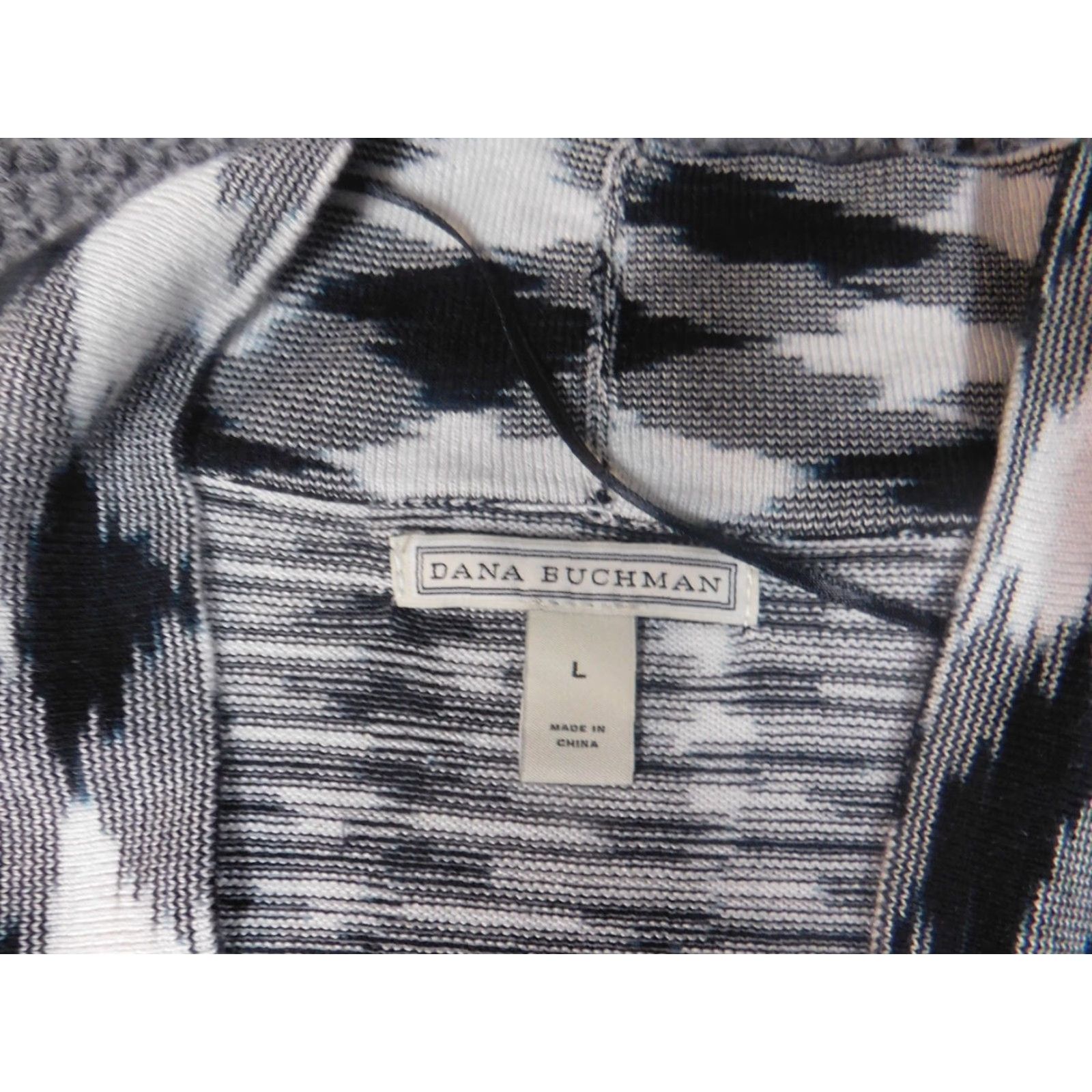 Vintage Dana Buchman Womens Sweater Cardigan L Gray Open Crew Neck Long Sleeve Knitted Rayon Embroidered Classic Regular Knit Machine Washable Size L / US 10 / IT 46 - 5 Thumbnail