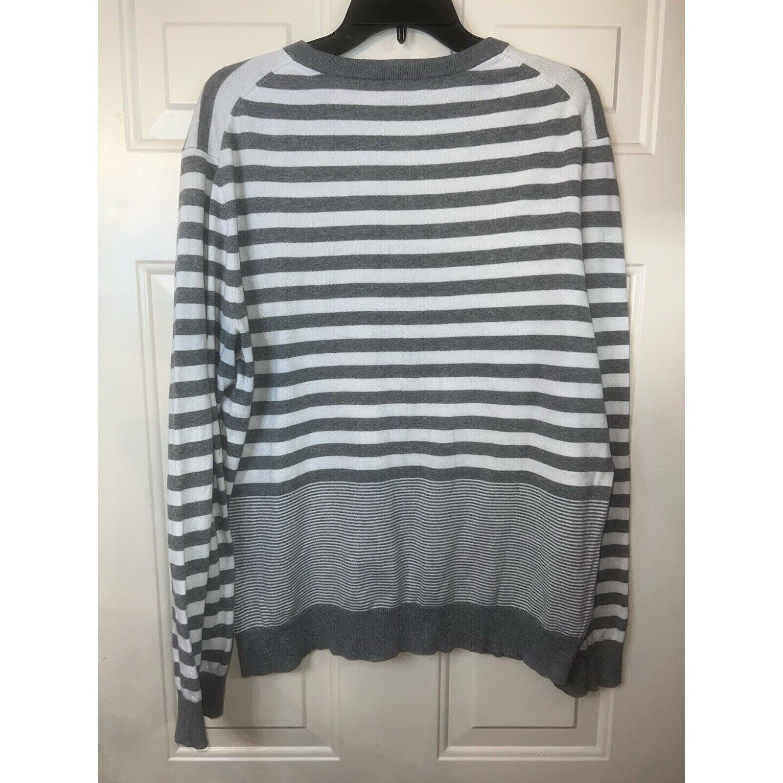 Express Express Women’s Striped Sweater Size XL Gray Pullover White Size XL / US 12-14 / IT 48-50 - 3 Thumbnail