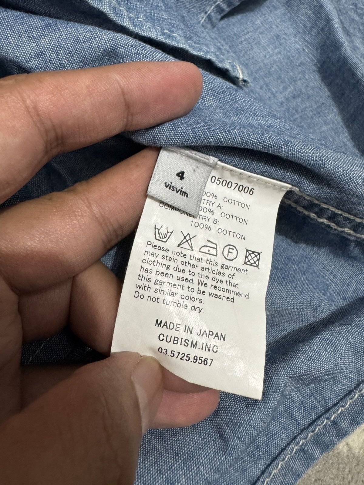 Japanese Brand × Visvim Visvim Sashiko Chambray Shirt Size US XL / EU 56 / 4 - 10 Thumbnail