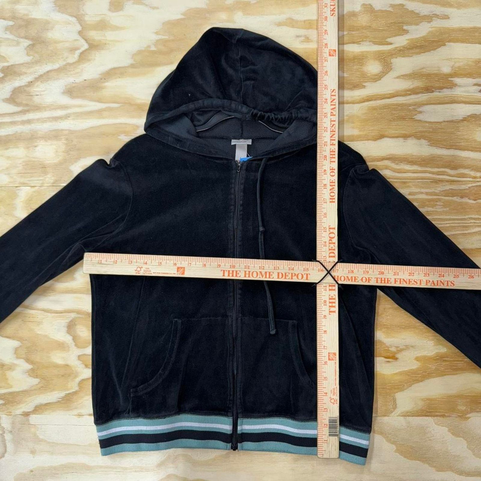 Mossimo Vintage y2k mossimo supply velour 2000s femme zip up hoodie Size L / US 10 / IT 46 - 3 Thumbnail