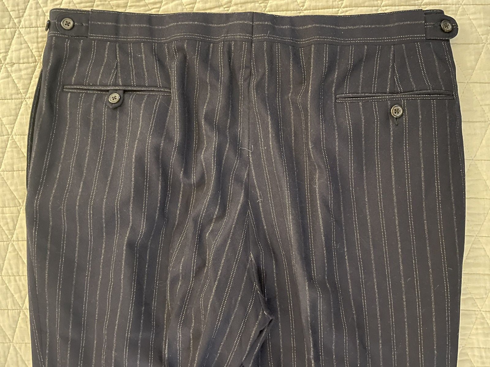 Polo Ralph Lauren × Vintage Virgin Wool and Cashmere Flannel Stripe Suit Size 46R - 14 Thumbnail