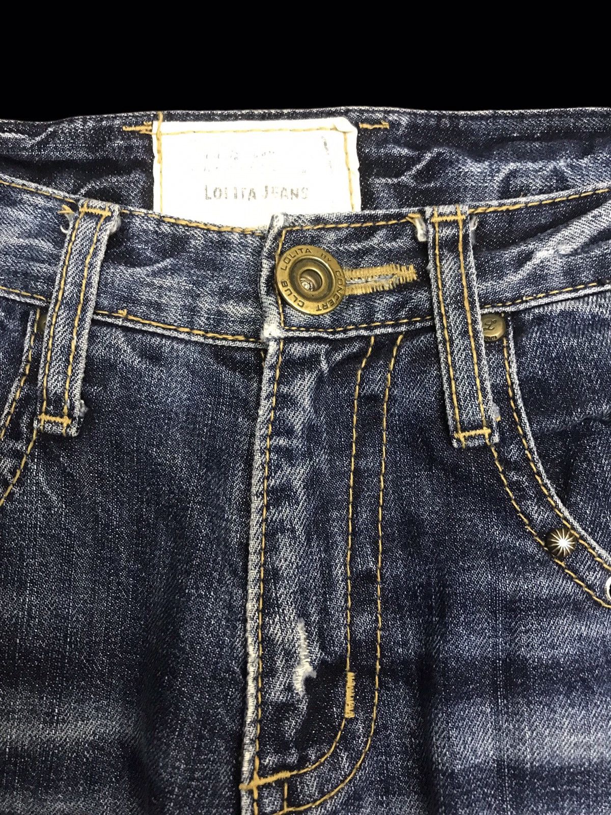 Seditionaries 💥VERY RARE💥LOLITA FLYING SKULL EMBROIDERY DENIM F384 Size US 31 - 6 Thumbnail