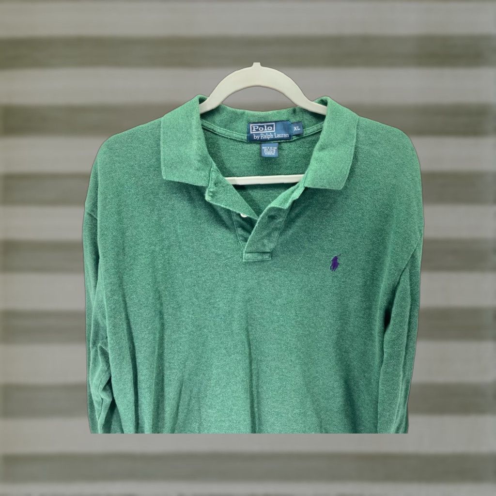 Polo Ralph Lauren Polo Ralph Lauren Polo Shirt Mens XL Green Long Sleeve Slim Fit Logo Tee Size US XL / EU 56 / 4 - 1 Thumbnail