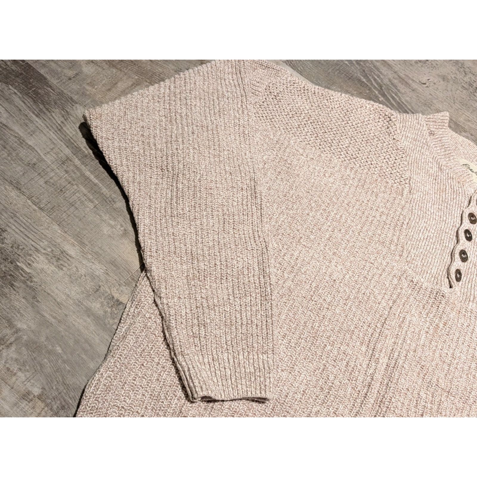 Eddie Bauer VINTAGE Eddie Bauer Chunky Knit Henley Sweater Men's L Beige 90s Fisherman Outdoor Cottagecore Size US L / EU 52-54 / 3 - 4 Thumbnail